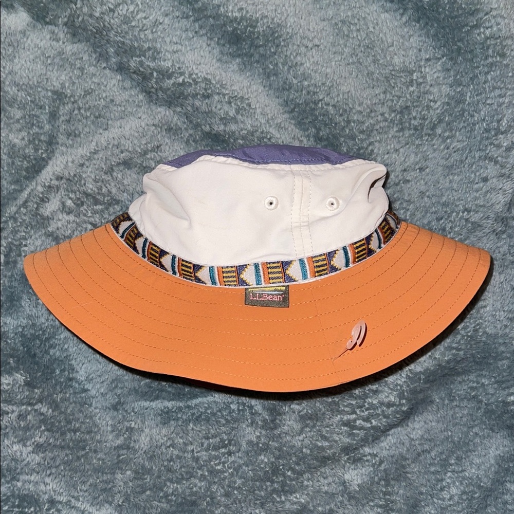 L.L. Bean Orange and Purple Bucket Hat Medium - Picture 5 of 6